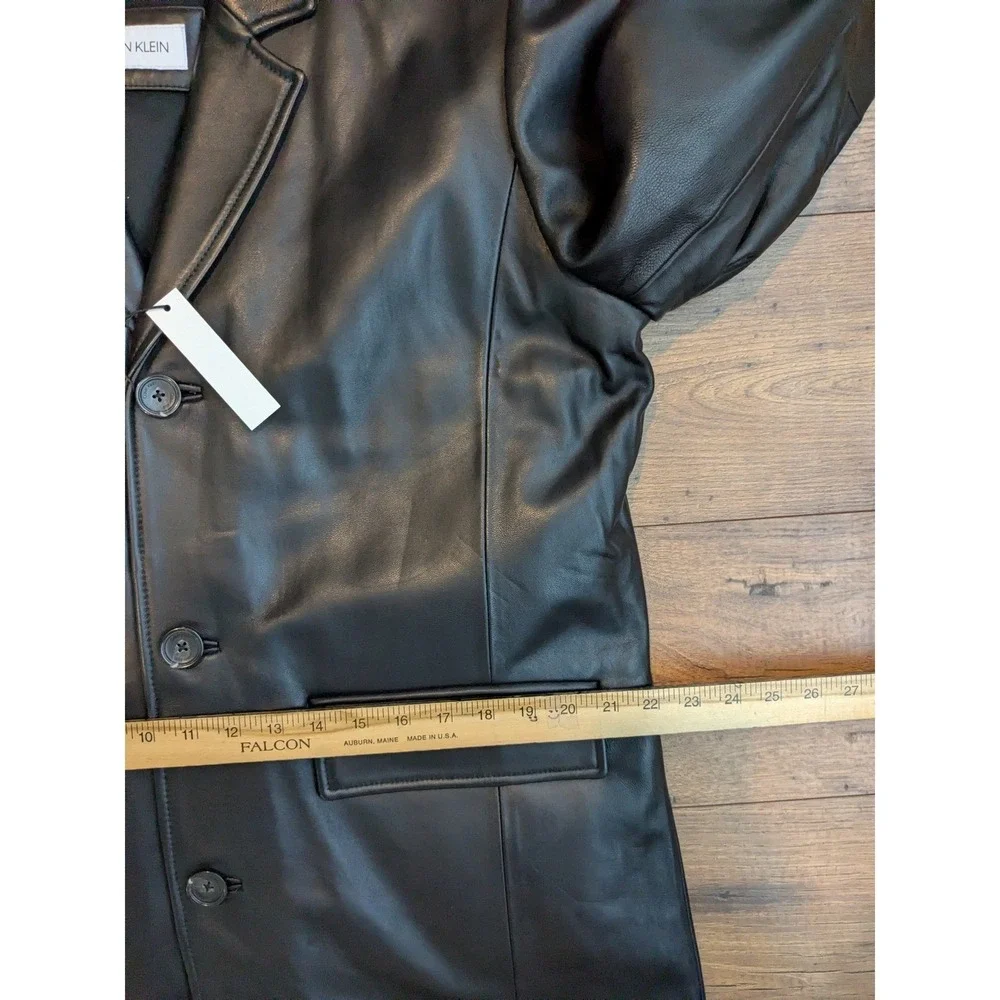 NWT‎ $NWT $449 Calvin Klein Mens Black Genuine Leather Jacket Thinsulate Lined L